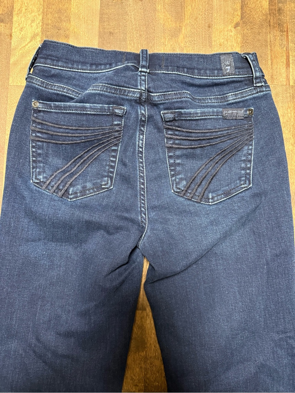 Women’s Dark Blue Denim Jeans with Back Pocket Stitching